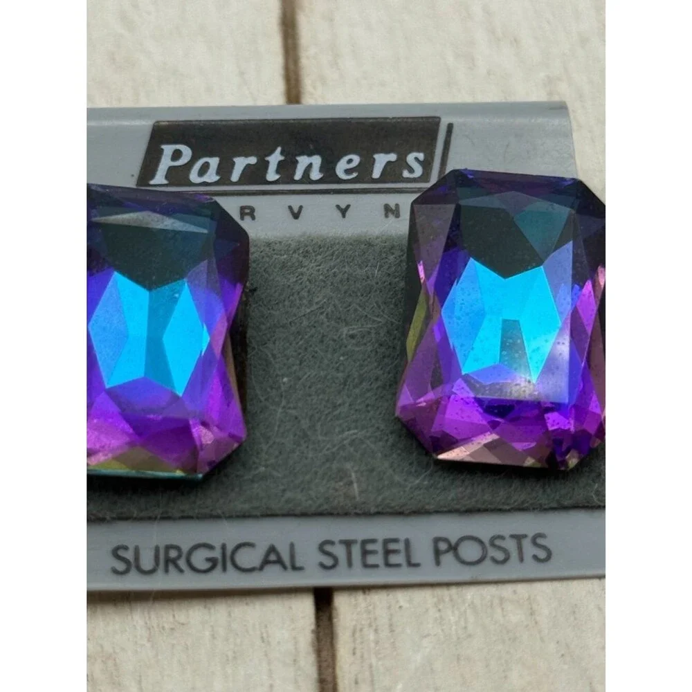 vintage partners iridescent pierced earrings